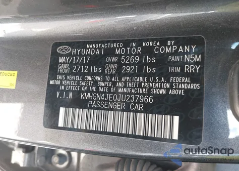 2018 Genesis G80 3.8 из США, поврежденный, VIN KMHGN4JE0JU237966